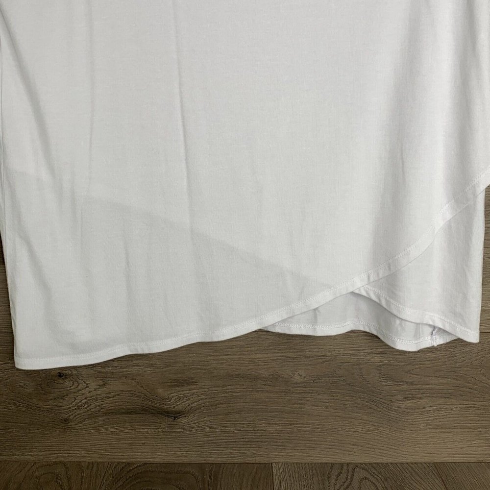 Members Mark Favorite Cross Front Tee, Women's L White Tee Shirt Soft, Lot of 2 - Picture 4 of 11